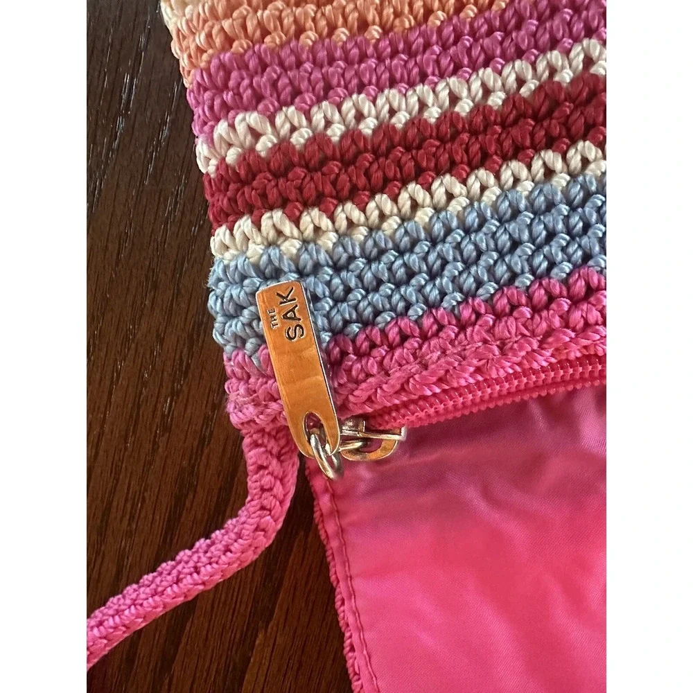 The Sak Boho Crochet California Dreamin Lined Shoulder Bag Hippie‎ 7 x 6